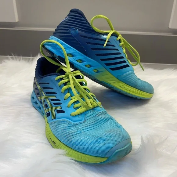 Asics Shoes Asics Turquoise Lime Green Running Shoes Size 6 Poshmark